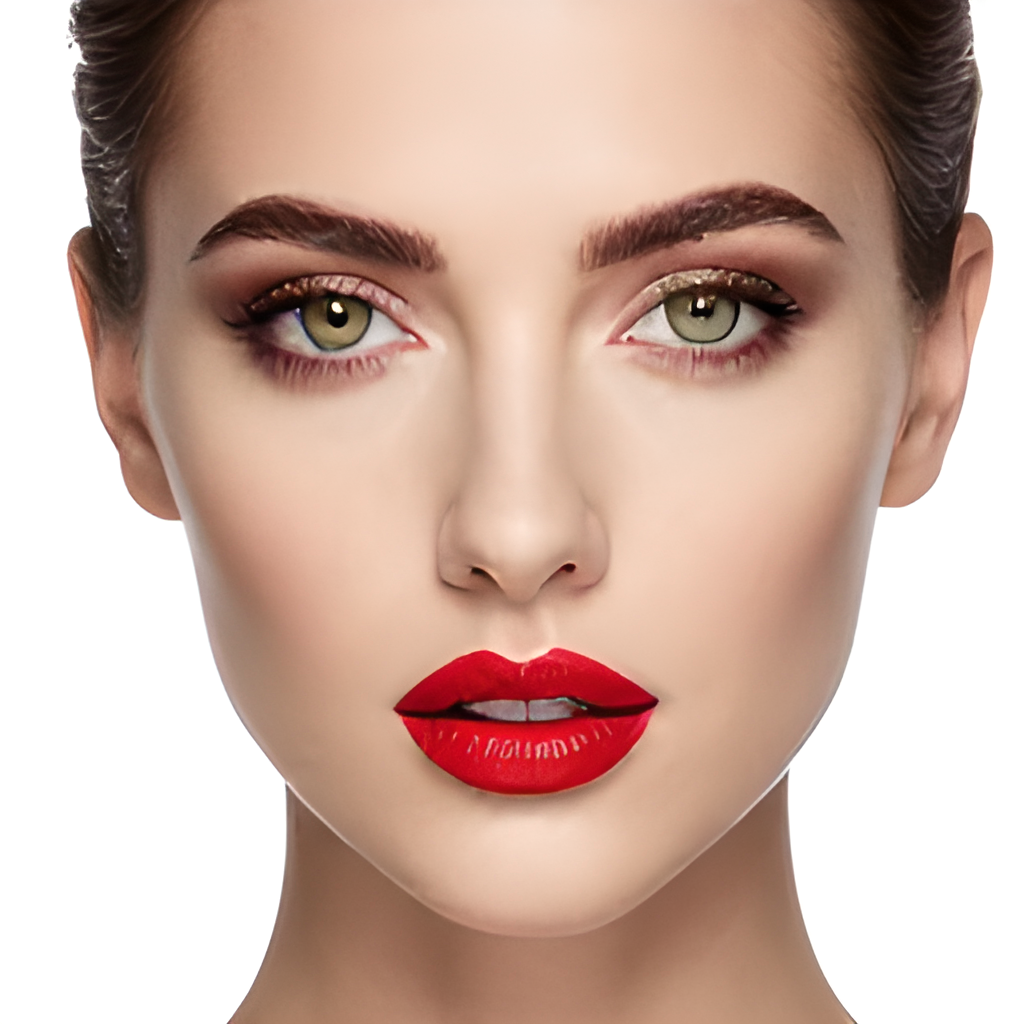 Beauty portrait upscaled 4x with enhanced skin texture
