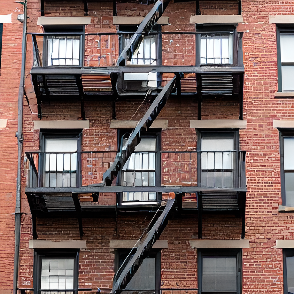 Urban architecture upscaled 4x with sharp brick detail